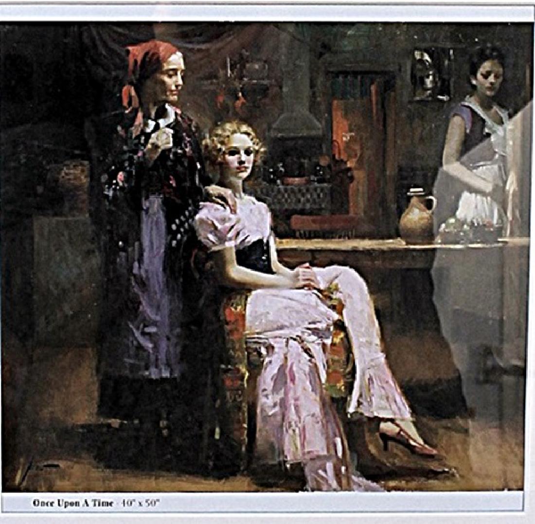 Once Upon A Time - Pino - Lithograph: Lithograph by Pino. Italian artist, Pino Daeni’s canvases elicit feelings of warmth, nostalgia, love and family. His paintings are often set on vibrantly sunny beaches, typically in the Mediterranea