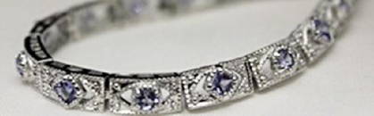 Very Fancy Silver Bracelet with Tanzanites