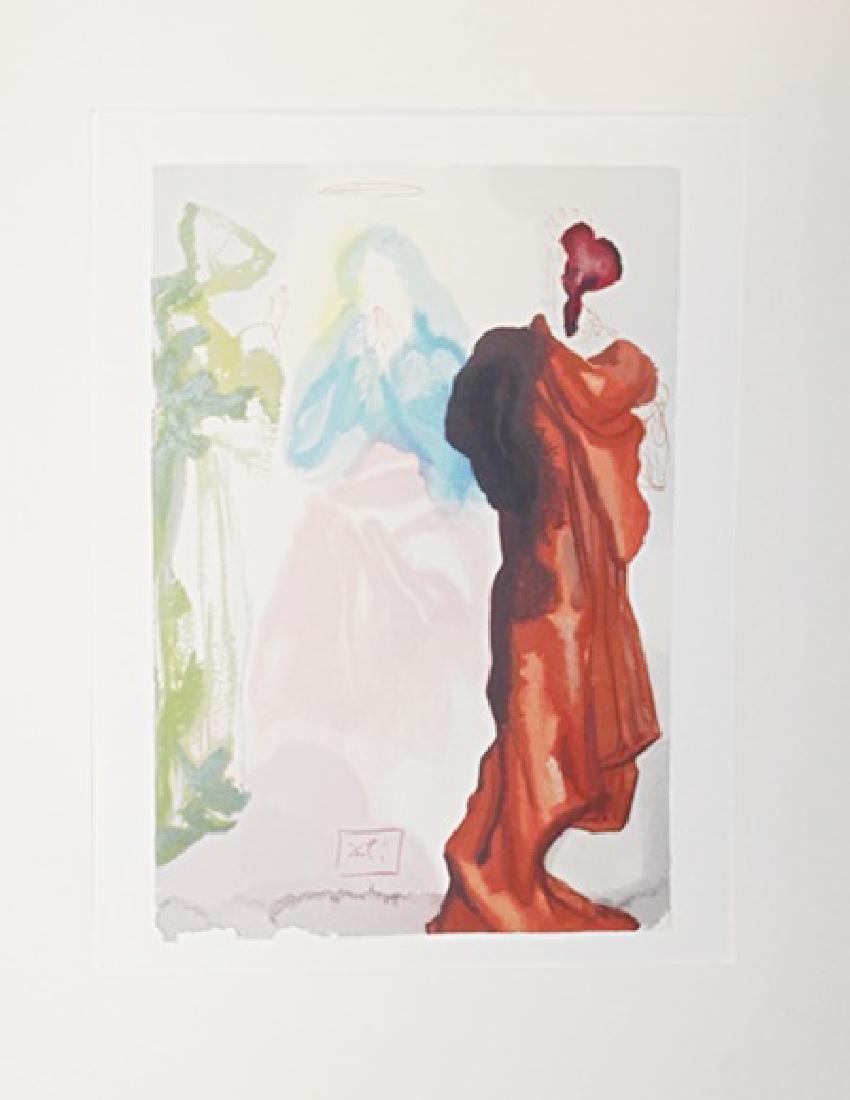 Dali "Heaven Canto 33" The Divine Comedy: Authentic plate signed wood block print by Salvador Dali from the Divine Comedy Series. Salvador Domingo Felipe Jacinto Dalí i Domènech, Marqués de Dalí de Púbol, known professionally as Salvador