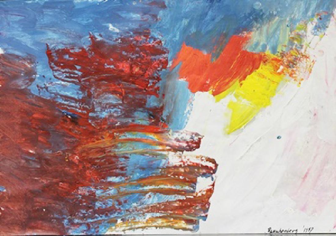 Infinity - Robert Rauschenberg - Oil On Paper: Oil on paper by Robert Rauschenberg, approx. 20x14 in. Milton Ernest "Robert" Rauschenberg was an American painter and graphic artist whose early works anticipated the pop art movement.