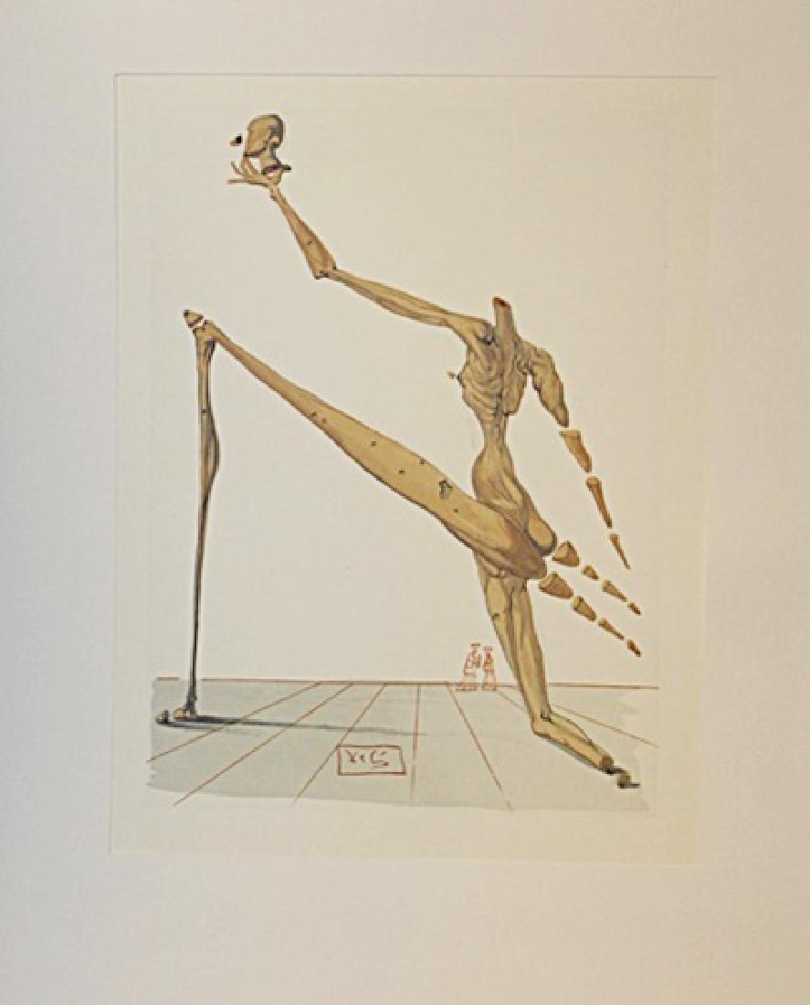 Dali "Hell Canto 28" The Divine Comedy: Authentic plate signed wood block print by Salvador Dali from the Divine Comedy Series. Salvador Domingo Felipe Jacinto Dalí i Domènech, Marqués de Dalí de Púbol, known professionally as Salvador
