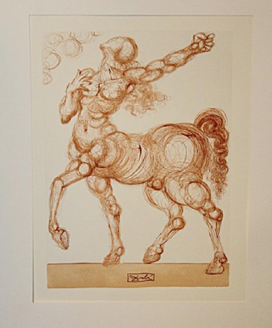 Dali "Hell Canto 25" The Divine Comedy: Authentic plate signed wood block print by Salvador Dali from the Divine Comedy Series. Salvador Domingo Felipe Jacinto Dalí i Domènech, Marqués de Dalí de Púbol, known professionally as Salvador