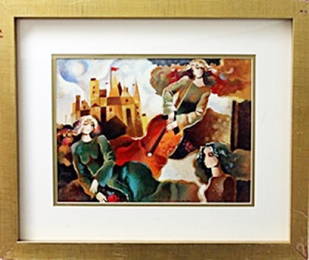 authentic serigraph "Musical Flight" after Galina
