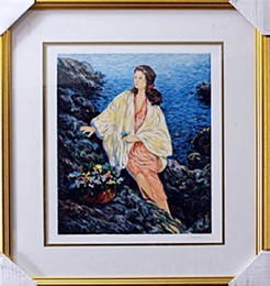 authentic serigraph "Beauty By the Seaside" after