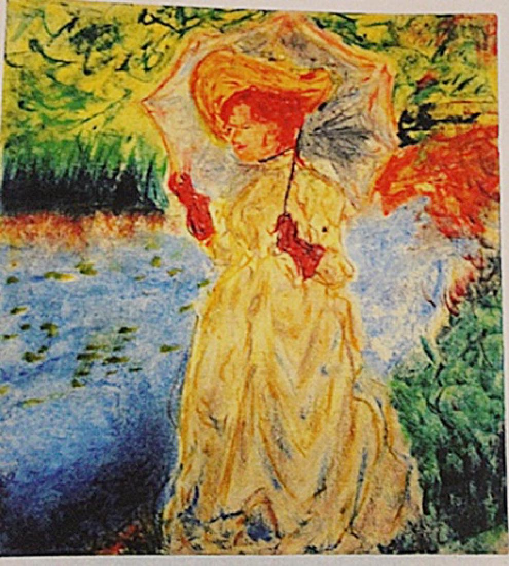 Claude Monet - Woman With Yellow Hat: in the manner of Claude Monet "Woman With Yellow Hat" pastel on paper circa. 1910, private collection approx. 11x9in. in the manner of Claude Monet was among the leaders of the French Impressionist mo
