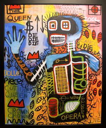 Jean Michel Basquiat - Oil On Canvas