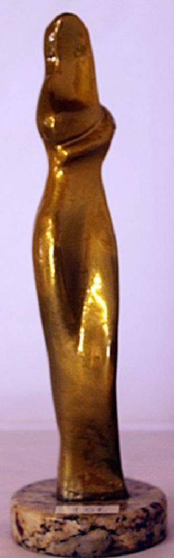Gold over Bronze Sculpture - after Alexander Archipenko: Gold Over bronze Sculpture, Size Approx. 10" x 3" x 3" in.
