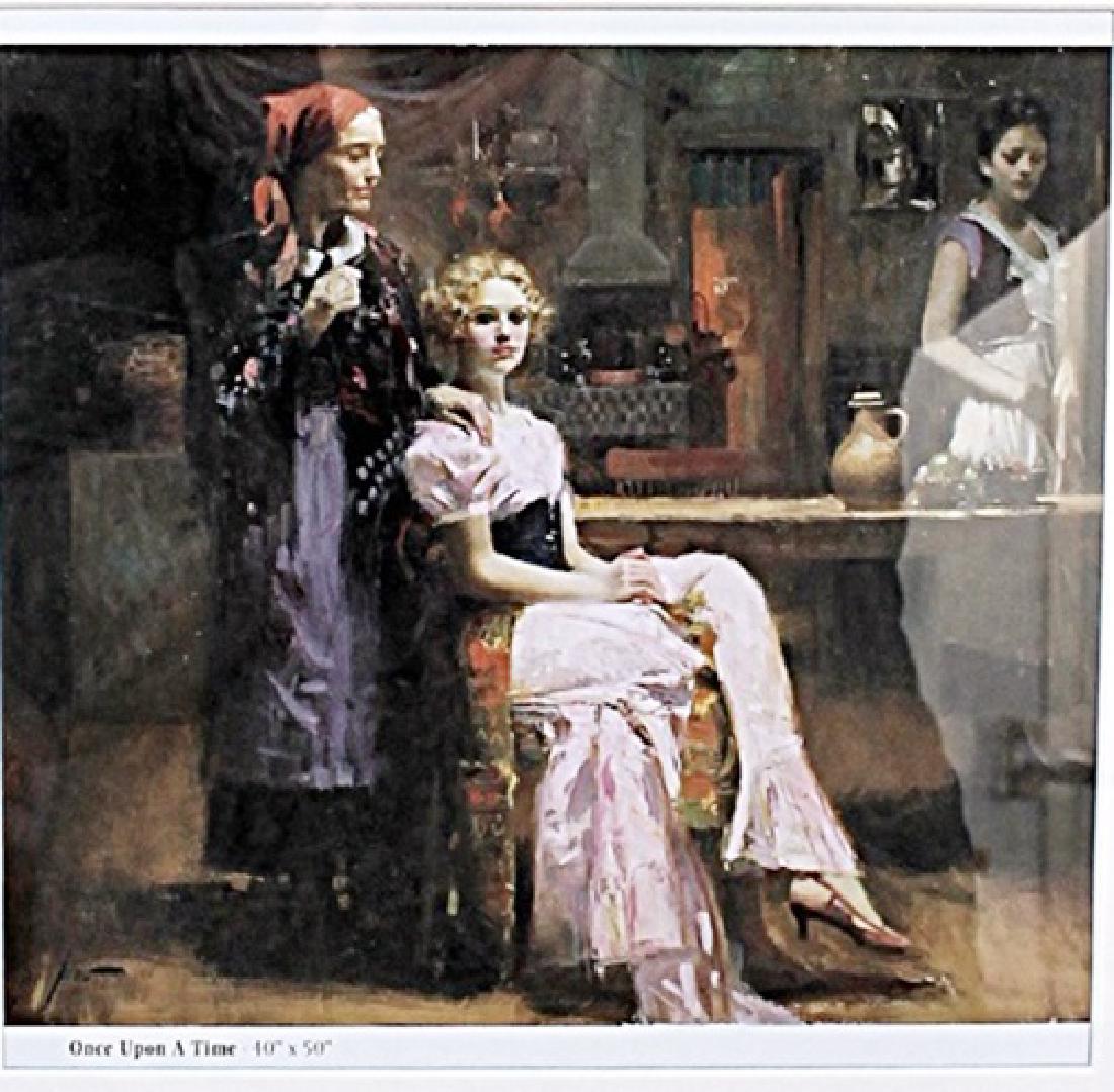 Once Upon A Time - Pino - Lithograph: Lithograph by Pino. Italian artist, Pino Daeni’s canvases elicit feelings of warmth, nostalgia, love and family. His paintings are often set on vibrantly sunny beaches, typically in the Mediterranea