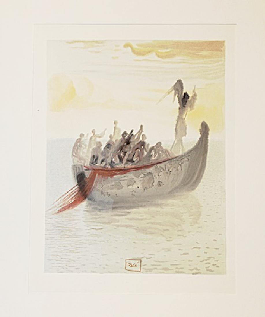 In the style of Dali "Purgatory Canto 2" The Divine: Print in the style of Salvador Dali from the Divine Comedy Series. Salvador Domingo Felipe Jacinto Dalí i Domènech, Marqués de Dalí de Púbol, known professionally as Salvador Dalí, was a promine