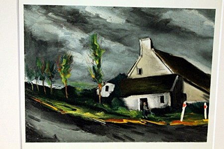 Near Reamont Sur Sarthe 1954-by Vlamnick: Original Lithograph, Comes with COA 12" X 14"- Maurice de Vlaminck (4 April 1876 – 11 October 1958) was a French painter. Along with André Derain and Henri Matisse he is considered one of the princ