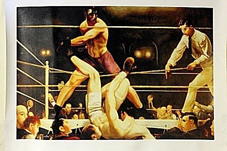 George Bellows Lithograph (257E-EK): By George Bellows Limited Edition " Dempsey and Firpo" Comes with COA.