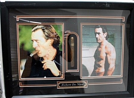 Framed Robert De Niro Memorabilia (52CO): Framed Robert De Niro Memorabilia 2 Robert De Niro pictures with cigar. Approx 19"x25" Each Item is Made one of a kind in the US to order and may vary slightly from image.
