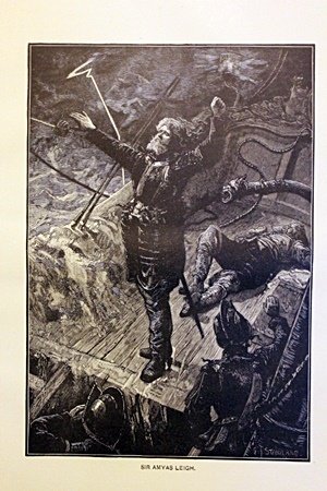 Sir Amyas Leigh By C. J. Staniland: Original Engraving, Sir Amyas Leigh By C. J. Staniland, approx. 11x8 in.