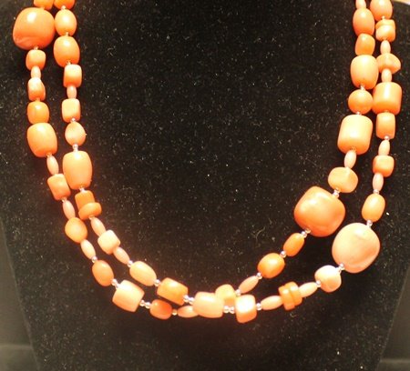 Fancy Pink Coral with SS Balls Necklace: Fancy Pink Coral with SS Balls Necklace. Corals twt approx. 1500 cts, Sterling Silver and size approx. 30 in.