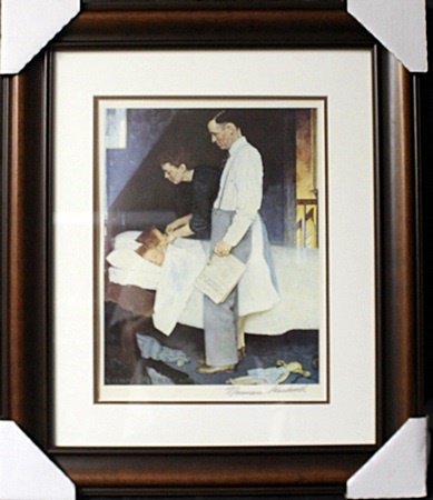 Framed Lithograph by Norman Rockwell (220 X): Framed Lithograph by Norman Rockwell (220 X), Pencil Signed, Size Approx. 24 x 20 In.