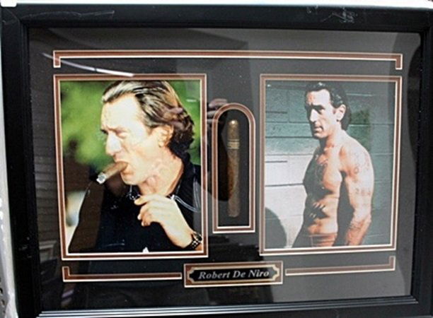Framed Robert De Niro Memorabilia (52CO): Framed Robert De Niro Memorabilia 2 Robert De Niro pictures with cigar. Approx 19"x25" Each Item is Made one of a kind in the US to order and may vary slightly from image.