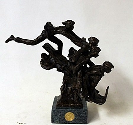 Bronze Sculpture " Toboggarest " By Dennis Smith.: Limited Edition Sculpture By Dennis Smith. Dennis V. Smith is an American sculptor. He is a Latter-day Saint and some of his artwork deals with LDS themes. He is most noted in LDS circles for having c