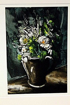 Flower In Stoneware 1951-by Vlaminck: Original Lithograph, Comes with COA 12" X 14"- Maurice de Vlaminck (4 April 1876 – 11 October 1958) was a French painter. Along with André Derain and Henri Matisse he is considered one of the princ