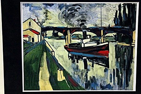 The Seine At Poissy-by Vlaminck: Original Lithograph, Comes with COA 12" X 14"- Maurice de Vlaminck (4 April 1876 – 11 October 1958) was a French painter. Along with André Derain and Henri Matisse he is considered one of the princ