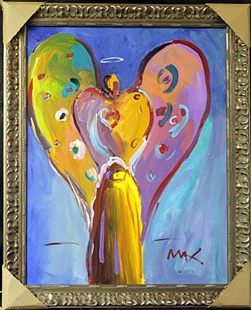 Original Acrylic Painting on Canvas By Peter Max.: Original Acrylic Painting on Canvas By Peter Max; Approx Size 32x27 in.