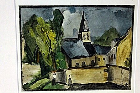 Church At Bougal 1913-by Vlaminck: Original Lithograph 12" X 14"- Maurice de Vlaminck (4 April 1876 – 11 October 1958) was a French painter. Along with André Derain and Henri Matisse he is considered one of the principal figures in