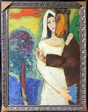 Original Oil On Canvas By Marc Chagall: Original Oil On Canvas By Marc Chagall; Approx Size 41x31 in. Marc Zakharovich Chagall (July 6th 1887 – March 28th 1985) "The quintessential Jewish artist of the twentieth century"Marc Chagall was a