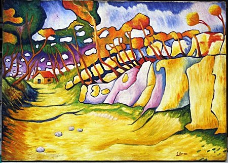 Oil Painting on Canvas by Georges Braque: In our Opinion this Oil Painting on Canvas is by the artist Georges Braque, bearing the Hand Signature "g Braque," on the Lower right corner. Size approx. 19 1/2" x 27 1/2" in.
