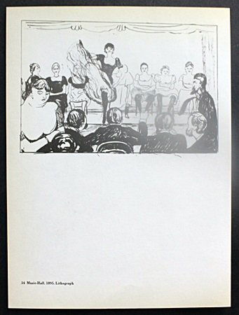 "Music Hall - 1895" & "Lust - 1895" By Edvard Munch: Double Sided, Lithograph Out of the Book, Approximately 10 1/2" x 7 3/4" In.