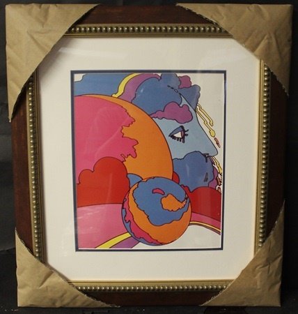 "UNTITLED" By PETER MAX (N): Lithograph, Out of the book, Approx. 20 x 18 In.