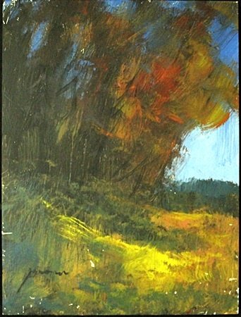 Framed Original Acrylic Paint on Wood Panel " Falls: Framed Original Acrylic Paint on Wood Panel " Falls Late This Year" By Michael Schofield, Signed by the Artist, Size Approx. 16 x 12