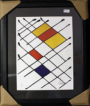 Framed Lithograph by Alexander Calder (EK 99): Framed Lithograph by Alexander Calder (EK 99), Limited Edition, Signed by the Artist, Size Approx. 22 x 18 In.