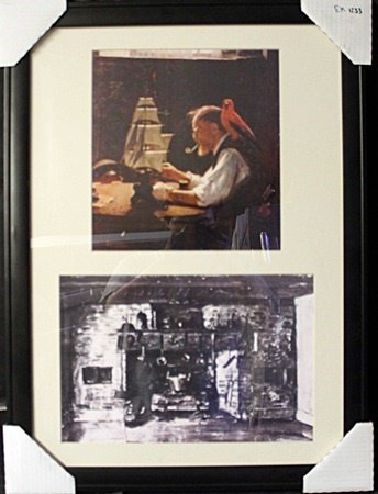 Framed 2-in-1 Lithographs by Norman Rockwell (EK 1233): Framed 2-in-1 Lithographs by Norman Rockwell (EK 1233), Size Approx. 26 x 19 In.