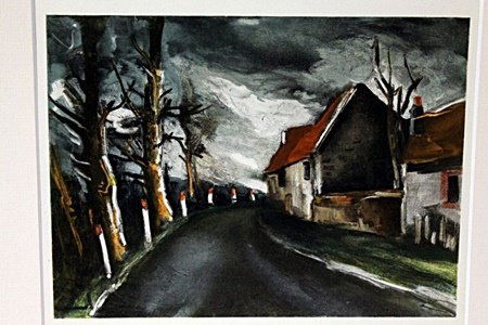 Lithograph "The Long By Road 1953" after Maurice de: Lithograph, Size Approx. 12" X 14" In. Maurice de Vlaminck (4 April 1876 – 11 October 1958) was a French painter. Along with André Derain and Henri Matisse, he is considered one of the principal fi