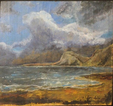 Oil Painting on Wood By Eugene. Boudin: Oil Painting on Wood, Hand Signed by the artist, Size Approx. 9" x 8" in.
