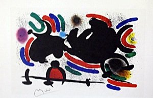 Lithograph "Shadows" by Joan Miro: Lithograph "Shadows" by Joan Miro (106ZM) Signed, size approx. 12 x 10 in. Joan Miro, (04/20/1893 - 12/25/1973) Was Catalan Spanish Painter, Sculptor and ceramicist born in Barcelona. He has been a si