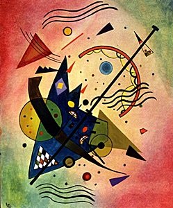 Composition 1919' - Wassily Kandinsky: Oil Painting on Paper, Hand Signed, Size Approx. 14 x 11 Inches