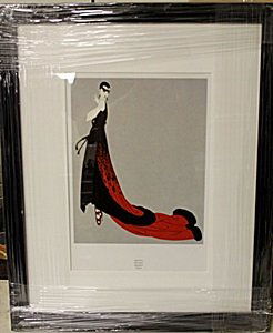Framed Lithograph "Splender" by Erte: Framed Lithograph "Splender" by Erte, Out of thee book, Size Approx. 21 X 15 In.