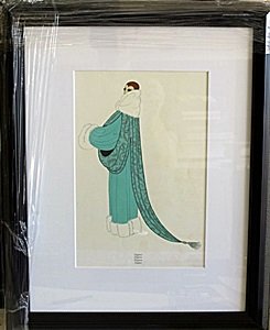 Framed Lithograph "Elegance" by Erte: Framed Lithograph "Elegance" by Erte, Out of thee book, Size Approx. 21 x 17 In.