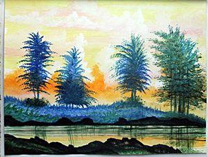 "Nature Treasure" Oil Painting by William Verdult: Oil Painting on Paper, Unsigned, Size Approx. 22" x 28" in.