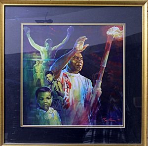 Giclee "Golden Moments" after Simon Bull: Giclee on Paper, Framed, Bearing a Plate Signature of the Artist, Size Approx. 25" x 25" In.