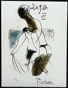 Lithograph After Pablo Picasso: Lithograph After Pablo Picasso, Singed After the artist. Size approx. 13 x 10 in. Pablo Picasso (October 25th 1881 - April 8th 1973), also known as Pablo Ruiz y Picasso, was singular in the art world.