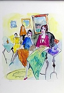 Lithograph After Itzchak Tarkay: Lithograph After Itzchak Tarkay, signed, size approx. 19 x 13 in.
