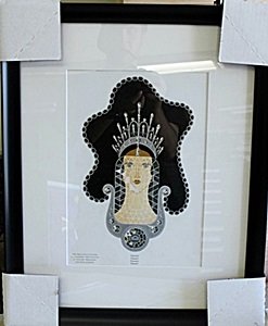 Framed Lithograph "Diamond" by Erte: Framed Lithograph "Diamond" by Erte, Out of thee book, Size Approx. 20 x 17 In.