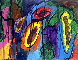 Untitled - Oil Painting on Paper - Arshile Gorky: Hand Signed, Oil Painting on Paper, Untitled, Excellent Condition, Collection: Private, Provenance: Unknown, Size Approximately 13 x 17 Inches.
