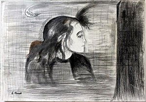 Drawing on Paper Edvard Munch: bearing the signature, Drawing on Paper, Size Approx. 14" x 20" in.