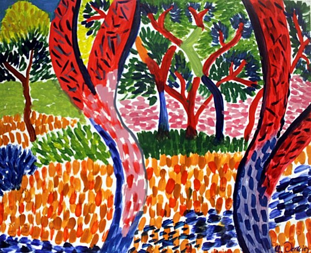 Oil on Paper Andre Derain: In the manner of Andre Derain, Oil Painting on Paper, bearing the signature Size Approx. 16 x 13 Inches.