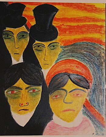 Edvard Munch - Melancholy: in the manner of Edvard Munch "Melancholy" pastel on paper circa. 1920, private collection approx. 19x13in. in the manner of Edvard Munch was a prolific yet perpetually troubled artist preoccupied wit