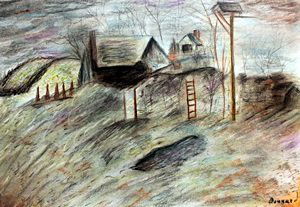 Pastel Drawing on Paper Pierre Bonnard: Pastel Drawing on Paper Attributed to the artist Pierre Bonnard, bearing the signature , Approximate Size: 13 x 19 Inches