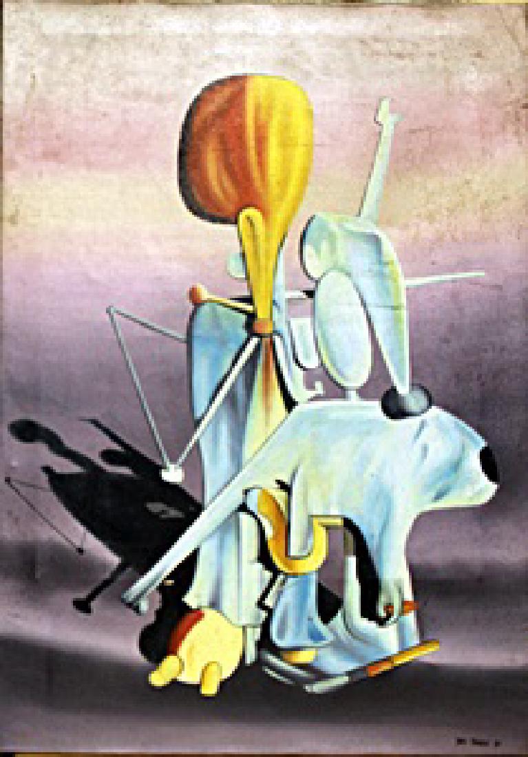 Titre Inconnu Oil Yves Tanguy: Oil Painting on Canvas attributed to; bearing the signature Size Approx. 27 1/2 x 19 Inches