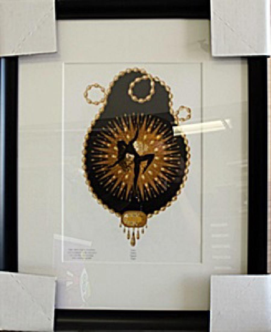 Framed Lithograph "Topaz" by Erte: Framed authentic lithograph "Topaz" Erte, Out of thee book, Size Approx. 21 x 17 In.